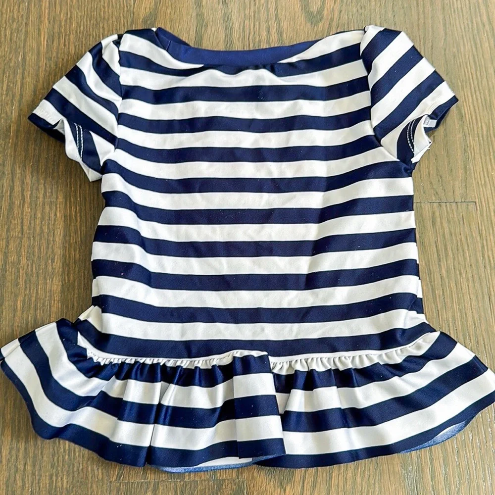 Cat & Jack Nautical Anchor Stripe 2-Piece Swimsuit Baby 18M